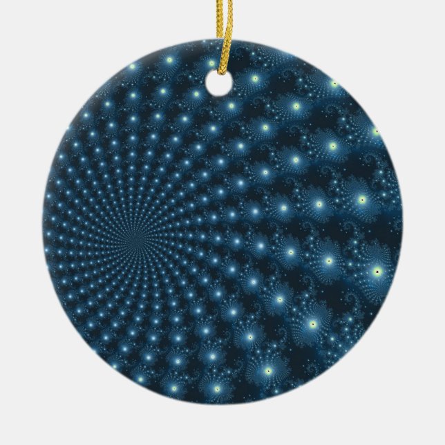 Mandelbrot Galaxy Digitale Kunst Keramik Ornament (Vorne)
