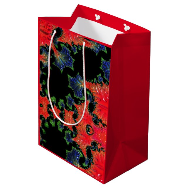 Mandelbrot Garden Geschenktasche Mittlere Geschenktüte (Rückseite Schrägansicht)