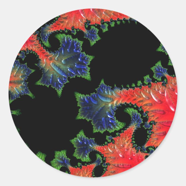 Mandelbrot Garden Round Sticker (Vorderseite)
