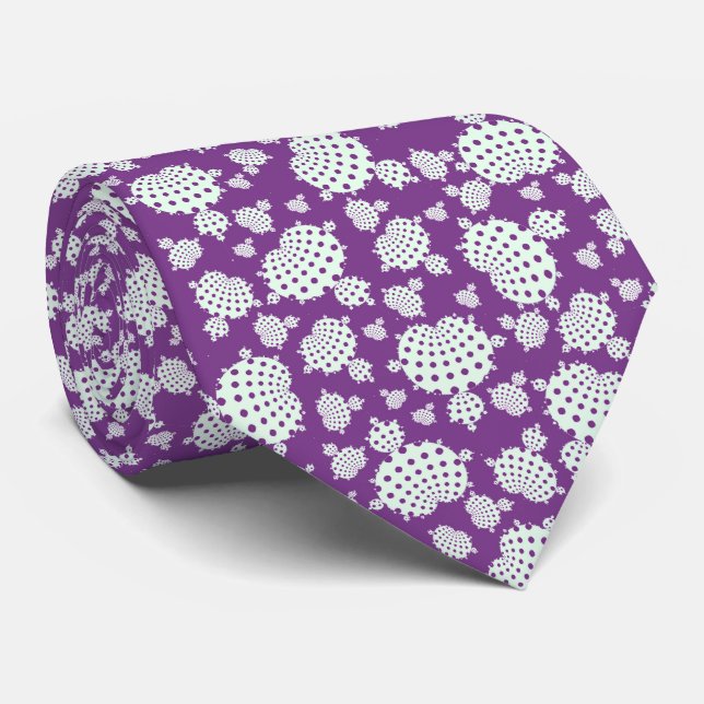 Mandelbrot magenta, weißer Polka-Punkt-Hals Krawatte (Gerollt)