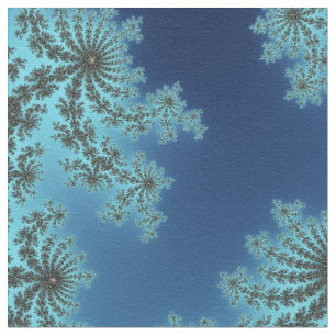 Mandelbrot Schneeflocke - Babyblau-Fraktal Design Stoff
