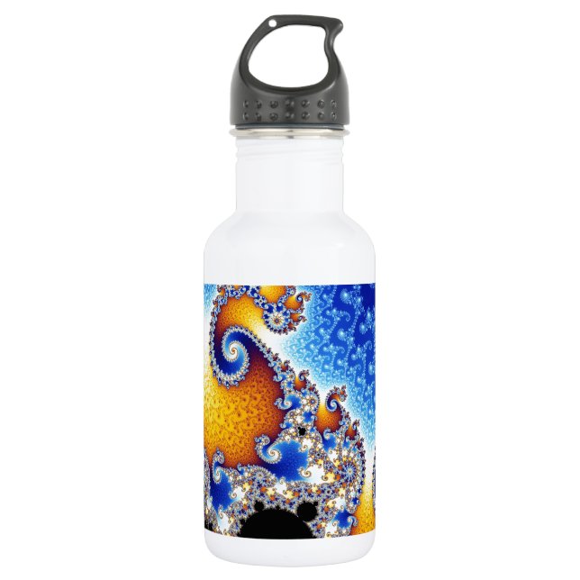 Mandelbrot Set-doppeltes gewundenes Edelstahlflasche (Vorderseite)