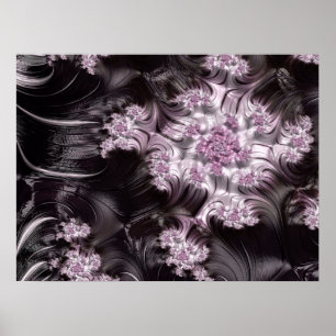Mandelbrot Set Fraktal Digitale Kunst, Rosa und Sc Poster