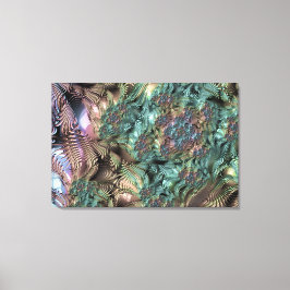 Mandelbrot Set Fraktal Digitale Kunst Tee Grün Leinwanddruck