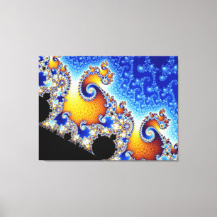 Mandelbrot Set-zweidimensionale Fraktal-Form Leinwanddruck