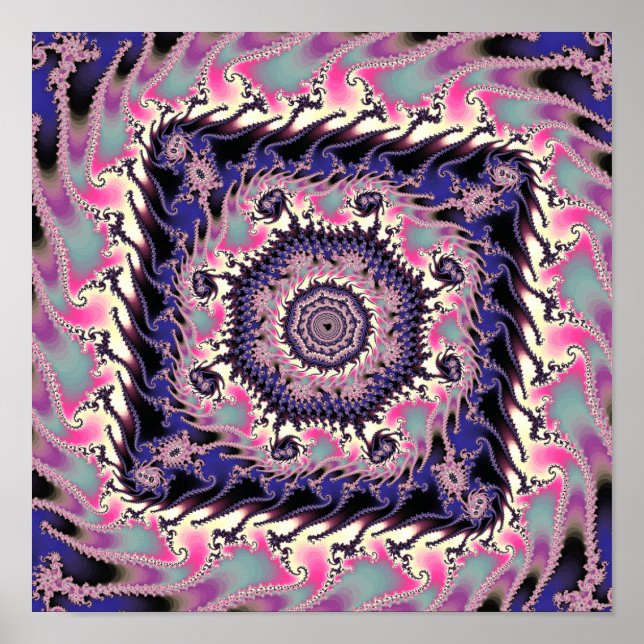 Mandelbrot Square Fraktal Poster (Vorne)