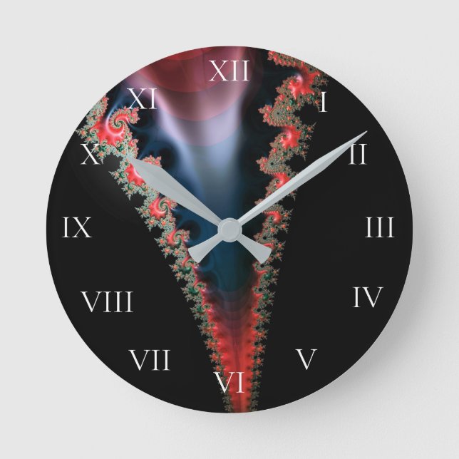 Mandelbrot Zip Clock Runde Wanduhr (Vorderseite)