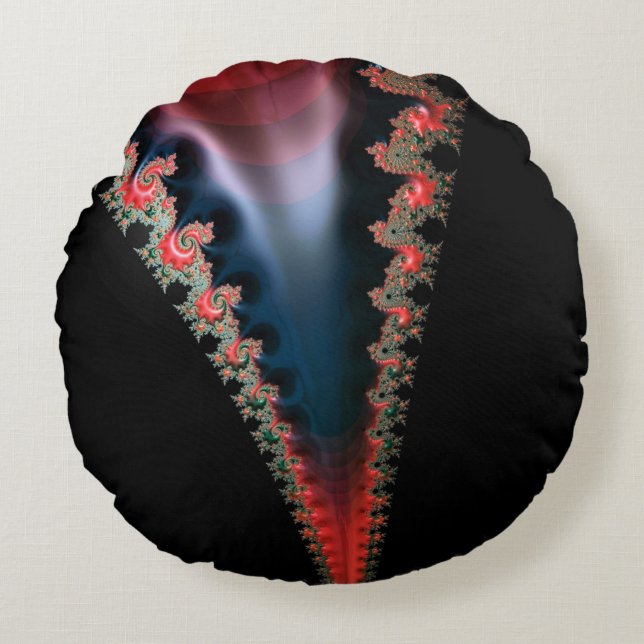 Mandelbrot Zip Round Cushion Rundes Kissen (Vorderseite)