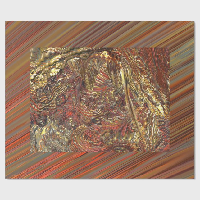MANDELBULB 3D KUPFERNES GOLDsilber Geschenkpapier (Flach)