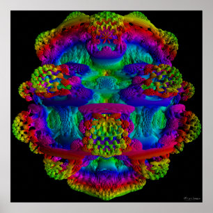 Mandelbulb mit normalem Farbton Poster
