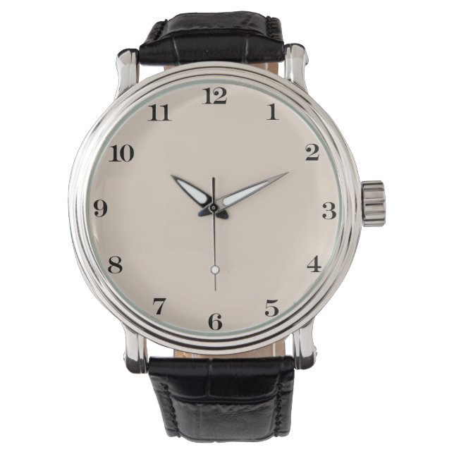 Mandelfarbe Armbanduhr (Vorderseite)