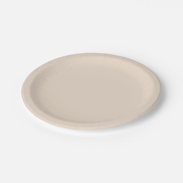 Mandeln (feste Farbe) Pappteller (Schrägansicht)