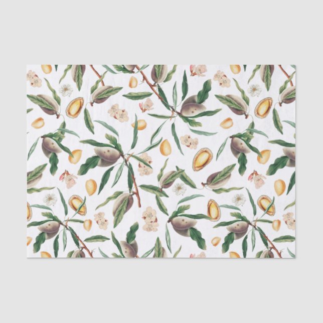 Mandeln, Mondzweige und Blume Seidenpapier (Vorderseite)