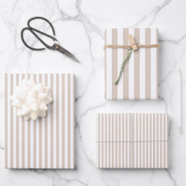 Mandeln und weiße Streifen Geschenkpapier Set