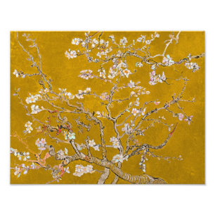 Mandelzweige in Blüte (Gold) Van Gogh Fotodruck