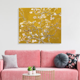 Mandelzweige in Blüte (Gold) Van Gogh Leinwanddruck