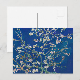 Mandelzweige in Blüte (Indigo) Van Gogh Postkarte