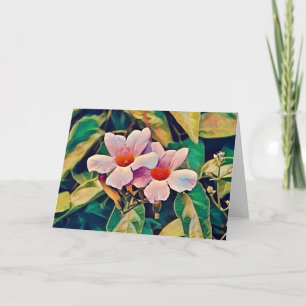 Mandevilla rosa Blumen Kunst Notizkarte Karte