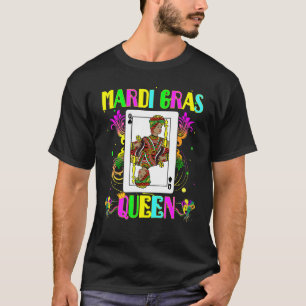 Mandi Gras Black Queen of Poker Card verdunkelt T-Shirt