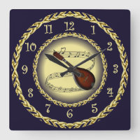 Mandolin 01 ~ Musical Scroll ~ Gold/Navy Blue ~