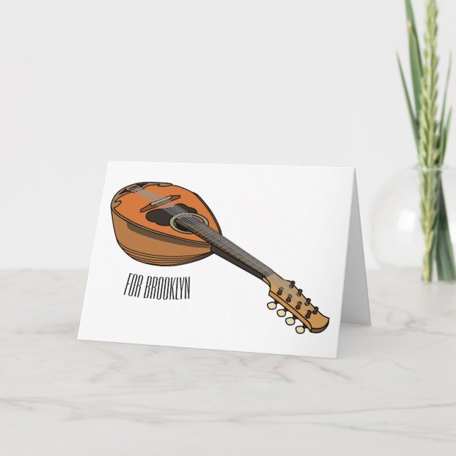 Mandolin-Cartoon-Abbildung Karte (Vorderseite)