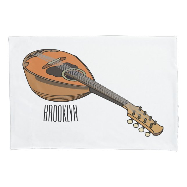 Mandolin-Cartoon-Abbildung Kissenbezug (Vorderseite)