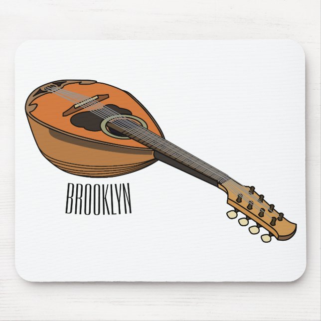Mandolin-Cartoon-Abbildung Mousepad (Vorne)