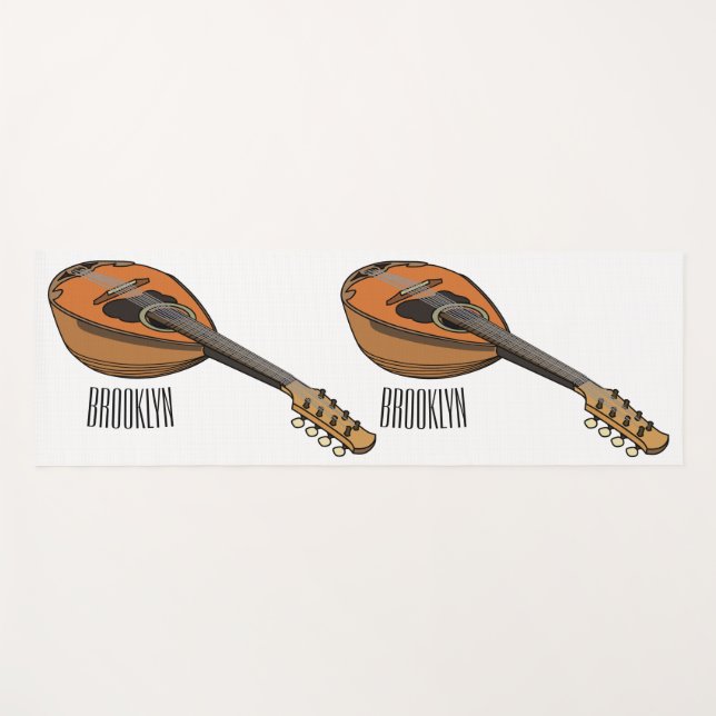 Mandolin-Cartoon-Abbildung Yogamatte (Vorderseite (Horizontal))