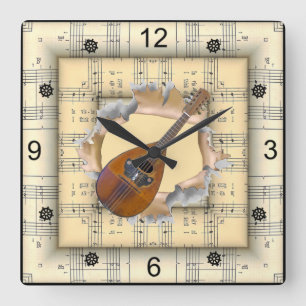 Mandolin ~ Durchbrechen seltsamer Noten ~  Quadratische Wanduhr