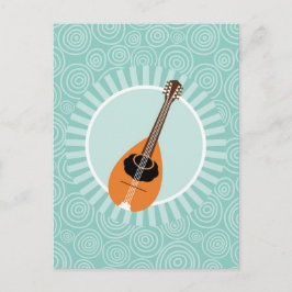 Mandolin Fun Turquoise Swirl Music Postkarte