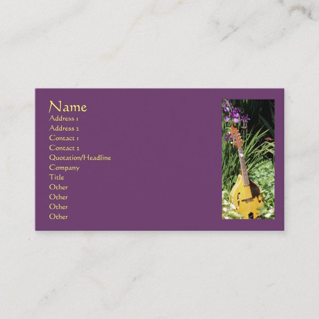Mandolin Irises Flower Fotografy Business Card Visitenkarte (Vorderseite)