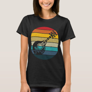 Mandolin Lover Retro-Sonnenuntergang Vintager Mand T-Shirt