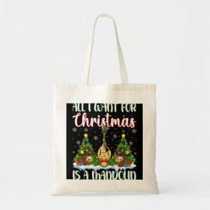 Mandolin Lover Xmas Lighting Santa Alles, was ich Tragetasche