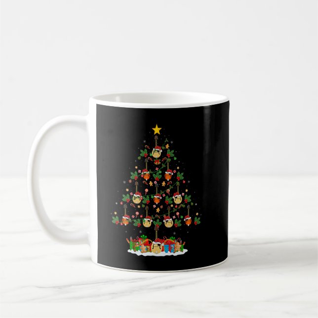 Mandolin Lover Xmas Tree Lights Funny Santa Mandol Kaffeetasse (Links)