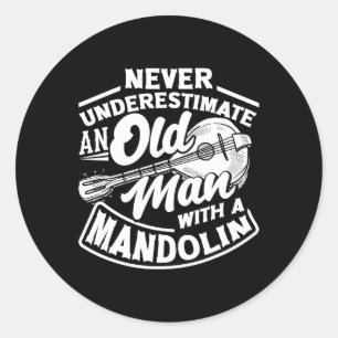 Mandolin Mandolinist Old Mandolin Player Runder Aufkleber
