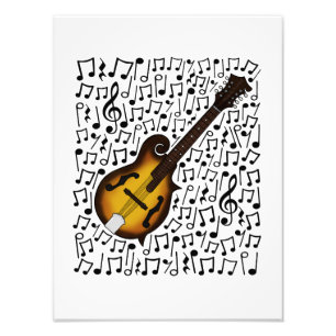 Mandolin Musical Notes Mandolinist Folk Musician Fotodruck
