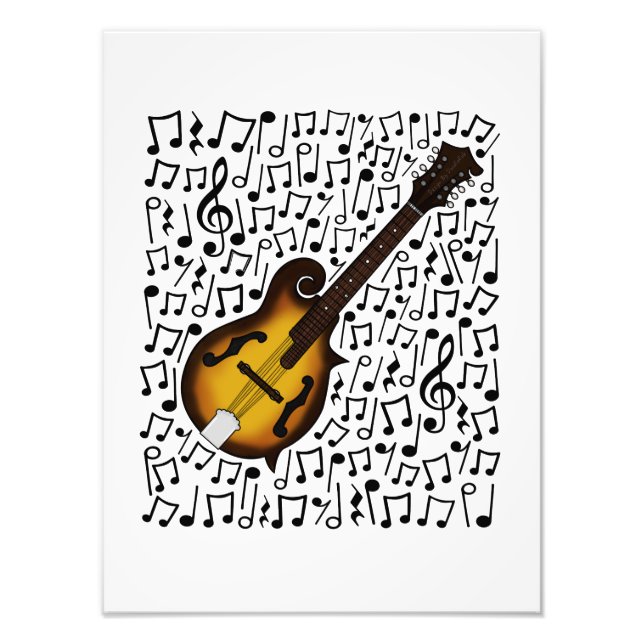 Mandolin Musical Notes Mandolinist Folk Musician Fotodruck (Vorne)