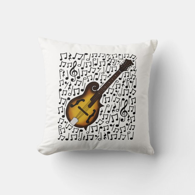 Mandolin Musical Notes Mandolinist Folk Musician Kissen (Vorderseite)
