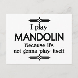 Mandolin - Play Itself Funny Deko Music Postkarte