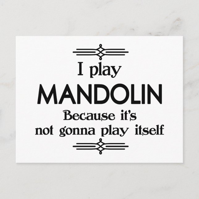 Mandolin - Play Itself Funny Deko Music Postkarte (Vorderseite)