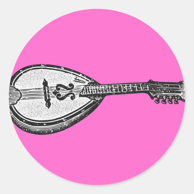 Mandolin Runder Aufkleber (Vorderseite)