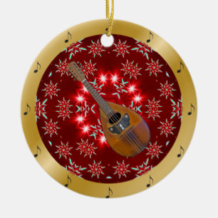 Mandolin ~ Silber ~ Red~ Gold ~ Weihnachten ~ Keramik Ornament