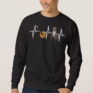 Mandolin Staffordshire Bull Terrier Heartbeat Dog Sweatshirt