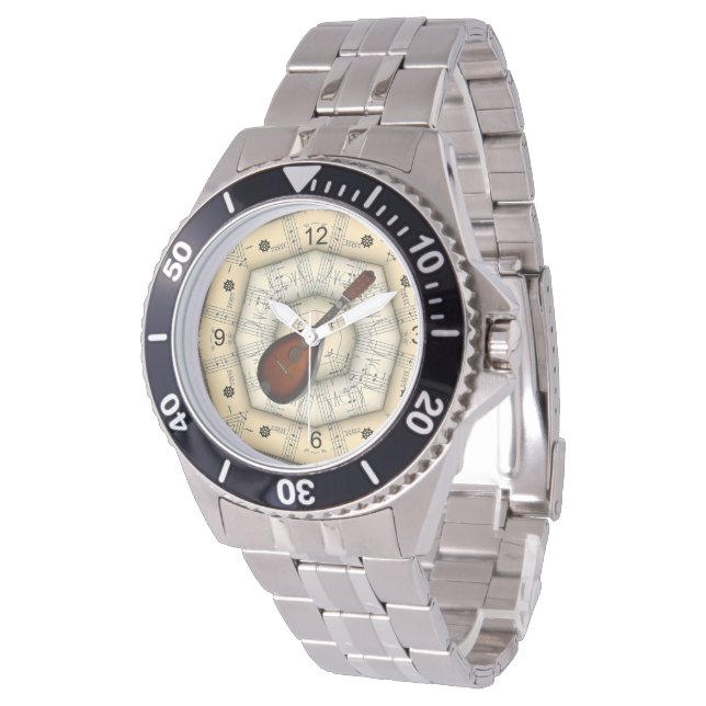 Mandolin ~ Strange Musical Design ~ Unique ~ Armbanduhr (Schrägansicht)