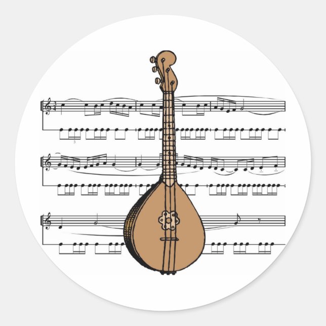 Mandolin-T-Shirts und -Geschenke Runder Aufkleber (Vorderseite)