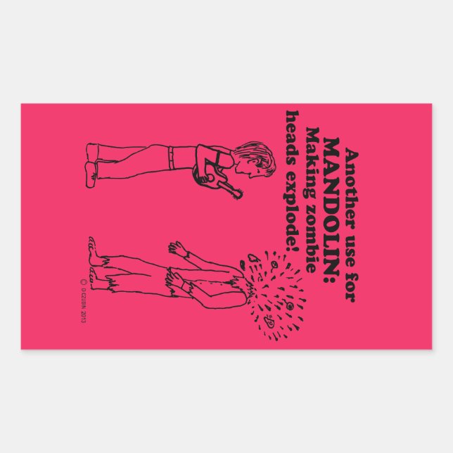 Mandolin Zombie Explode Rechtecksticker Rechteckiger Aufkleber (Vorderseite)