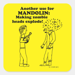 Mandolin Zombie Explode Square Sticker