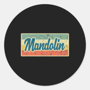 Mandoline im Vintage-Stil Retro Runder Aufkleber