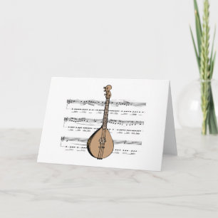 Mandoline und Noten Karte