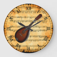 Mandoline ~ Vintage Notenmusik Hintergrund ~ einzi